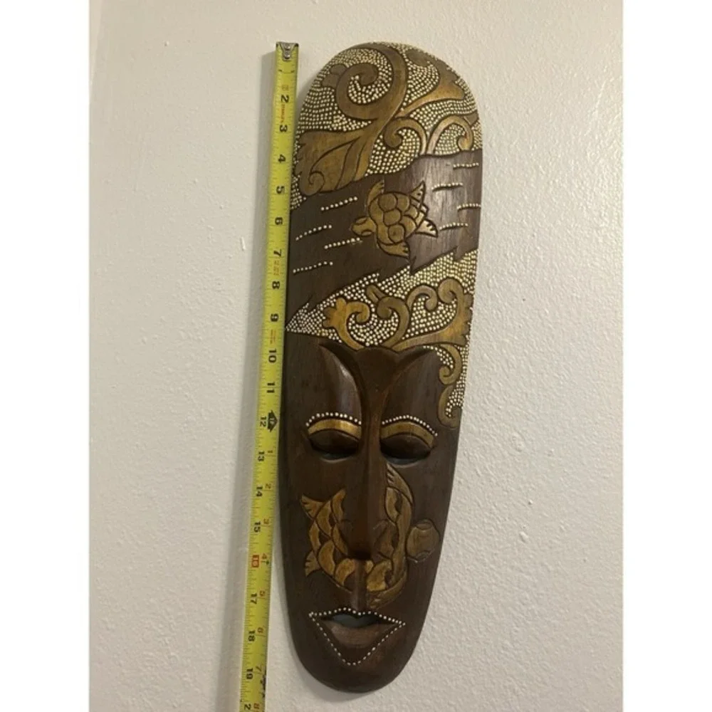 Hand Carved Masque Mask African Style Decor‎ Wooden Wall Decor Hanging Art